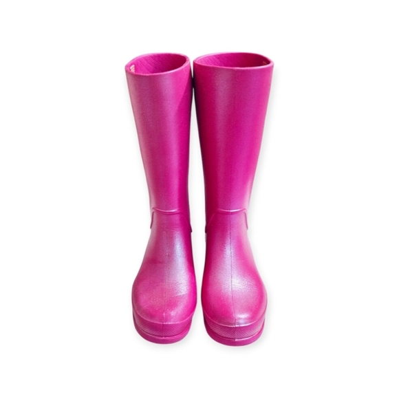 CROCS Other - Crocs Girls Tall Pink Iridescent Waterproof Rain Boots Juniors SZ 2 HOST PICK